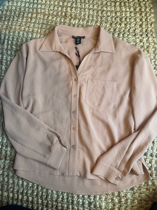 Sincerly Jules Tops - Sincerely Jules Peach Button-Down Long Sleeve Top